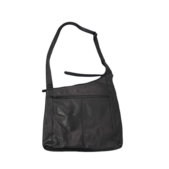 Derek Alexander Black Leather Adjustable Strap Crossbody Bag Medium - Picture 6 of 12